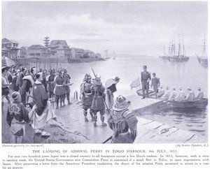 The Landing of Admiral Perry in Tokio Harbour AD1853 by Walter Frederick Roofe Tyndale